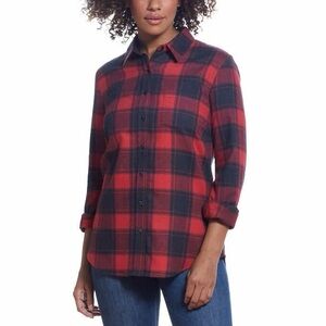Weatherproof Red and Black Plaid Long Sleeve Shirt